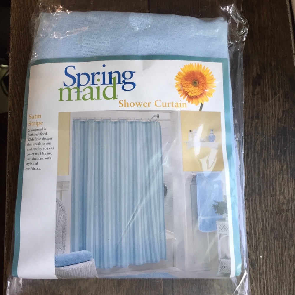 Spring Made blue shower curtain